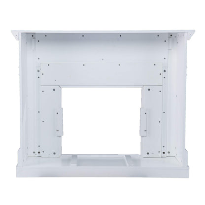 SEI Furniture Darvingmore Color Changing Fireplace w/Marble Surround, White/Brown