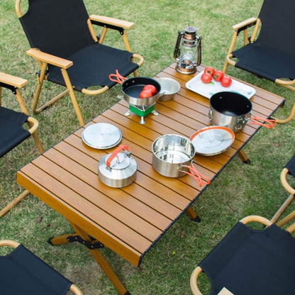 LLLKSX Portable Folding Camping Table - Ultralight Aluminum Outdoor Table for BBQ, Beach, Garden & Patio - Roll-Up Design (120x61x46cm) Ideal for Camping & Picnics