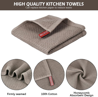 Nialnant Kitchen Towels Set - 100% Cotton Soft Absorbent Dishcloths | Quick Drying, 12x12 Inches, Multi-Color