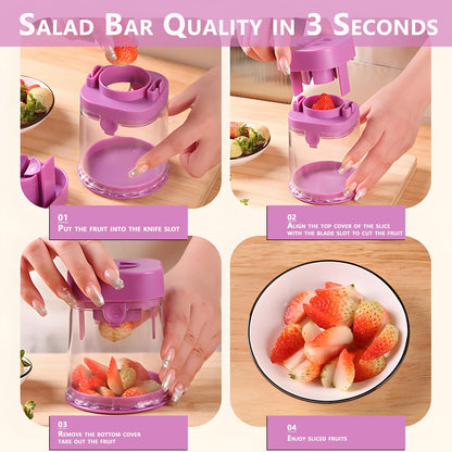 Kesttenn New Grape Cutter for Toddlers, Cutter Quarter Slicer Tool Into 4 Pieces for Slicing Grapes, Strawberries, Cherry, Tomatoes (Pink)