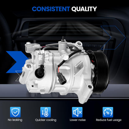 SYKRSS 98588 Air Conditioning AC Compressor with Clutch Compatible with Infiniti Q50 2016-2024 3.0L, for Q50 2014-2015 3.7L, for Q60 2017-2022 3.0L, Compatible with Nissan 370Z 2019-2020 3.7L