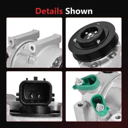 HYR New Air Conditioner AC Compressor with Clutch Compatible with Hyundai Sonata 2.0L 2.4L 2012-2014 & Kia Optima 2.0L 2.4L 2012-2018, #CO29159C 977013V110