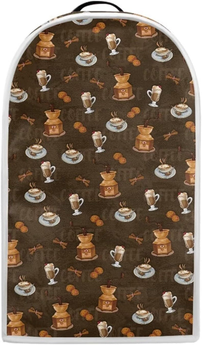 Blender Cover Dust Cover with Coffee Pattern, Small Kitchen Appliance Covers, Anti-Fingerprint Food Processor Cover