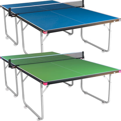 Butterfly Compact 19 Ping Pong Table - Foldable Table Tennis Table with Wheels - Regulation Size Ping Pong Table with Detachable Net Included - Ships Assembled