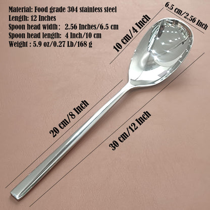 SIAIQIANG Extra-Large Serving Spoon,12 Inch Premium Food-Grade 18/10 Stainless Steel,Heavy-Duty Buffet Spoon with Ergonomic Long Handle (1 Pack)