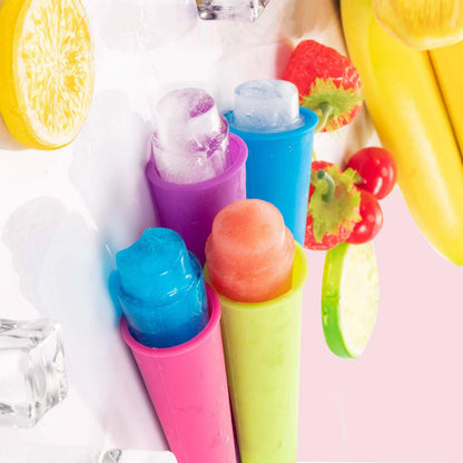 Silicone Ice Pop Mold Wpunwen Popsicle Molds with Lids 6 Pcs Silicone Popsicle Molds Reusable Popsicle Tubes with Clean Brush Durable Pure Color