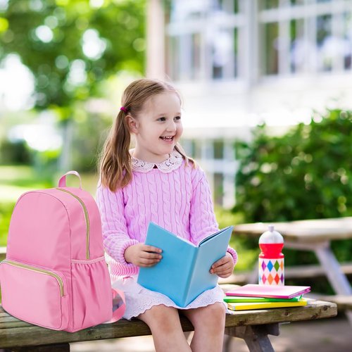 Cunno 4 Pcs Nylon Backpack Kids Bulk Toddler School Bookbag for Girl Boy Plain Waterproof Preppy Backpack Travel for Student(Blue,Pink,Green,Purple)