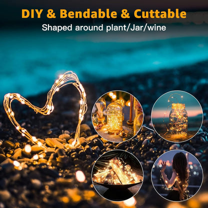 Skiennix 6 Pack Fairy Lights - Battery Operated 7ft 20 LED Mini String Lights | Warm White & Cool White for Weddings, Parties, Decor