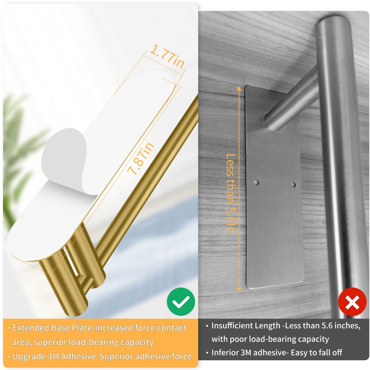 Paper Towel Holder Under Cabinet, 13Inch Self-Adhesive or Wall Paper Towel Holder for Kitchen, Bathroom, RV, Gold
