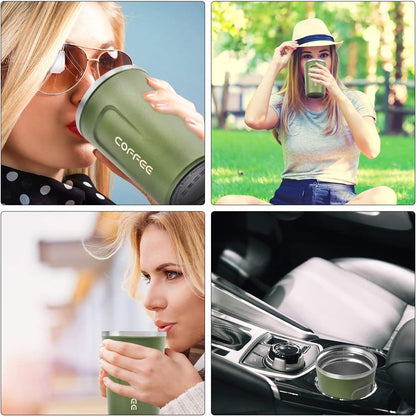 12 oz CS COSDDI Stainless Steel Vacuum Insulated Tumbler - Coffee Travel Mug Spill Proof with Lid - coffee Cup for Keep