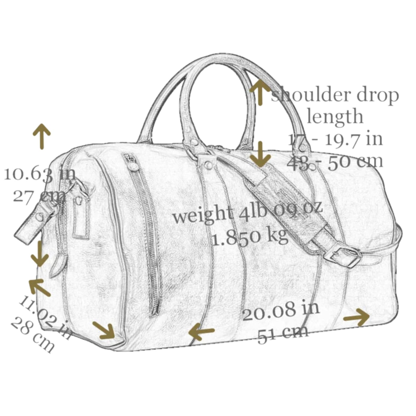 Time Resistance Leather Duffel Bag - Large Weekend Gym Travel Bag (Brown)