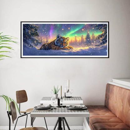 Bimkole Large Diamond Art Kits for Adults Tiger, Full Drill 5D DIY Rhinestone Embroidery Set Paint with Diamonds Art Aurora by Number Kits Cross Stitch Home Wall Craft Decoration 31.5x11.81 Inch