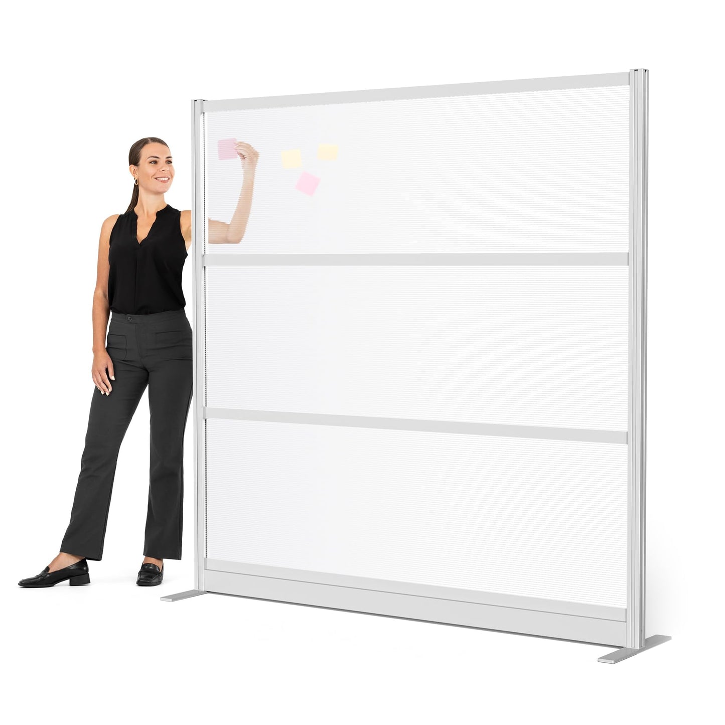 Stand Up Desk Store Aesthetic Modular Room Divider Wall | 70" W x 70" H Office Partition Walls & Cubicle Wall Dividers | Lightweight, Durable, Translucent Partition Wall Divider for Workspaces