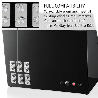 TIMECUBE 12 Watch Winder with 6 Storage Slots, LED Light and Automatic Motor-Stop