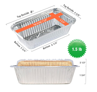 Lewarm Disposable Bread Pans With Lids Bakeware Set,30 Pack, 1.5lb Aluminum Foil Loaf Pans, Perfect for Baking, Storing, Freezing Food or Take-out