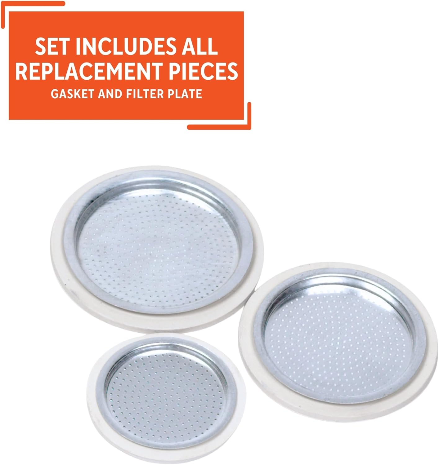 Imusa USA SP-393 Replacement Gasket and Filter for 6 Cup Aluminum Stovetop Espresso Coffee Makers