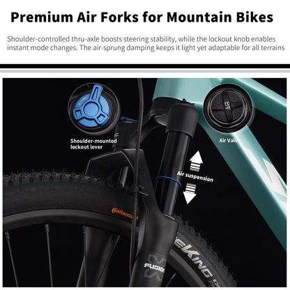 SAVADECK Carbon Fiber Mountain Bike with Shimano Deore M6100 12-Speed, MTB Bicycle with Hydraulic Disc Brakes(Green, 27.5 * 15)