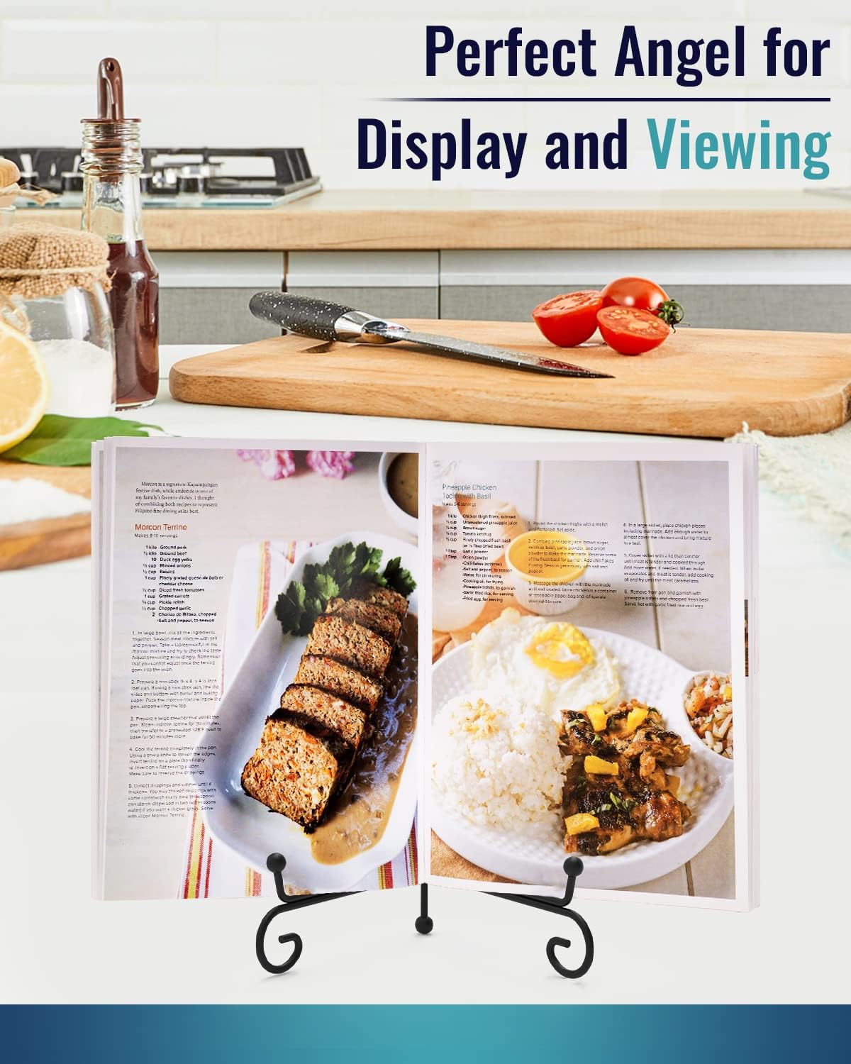 Iron Display Stand 5 Packs, 8 Inches Plate Stand for Photo, Artwork, Collection, Black Easel Holder