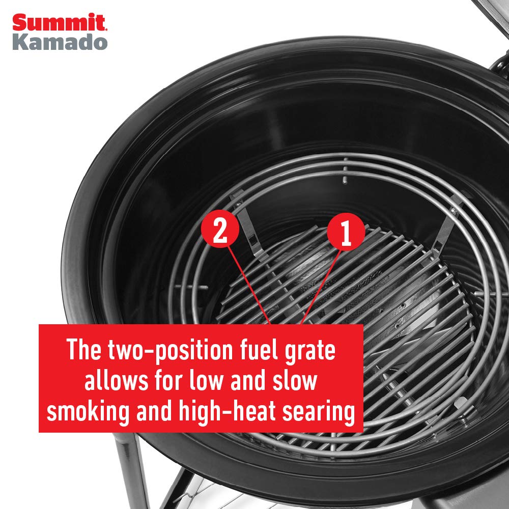 Weber Summit® Kamado E6 Charcoal Grill, Black – Dual‑Walled Insulated Steel Kamado with 24" Cooking Area, Porcelain‑Enameled Kettle & One‑Touch Cleaning System