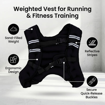 Generic Weighted Vest, Adjustable Neoprene Weight Vest for Men and Women with Reflective Stripe, Strength Training Running Jogging Workout Weightlifting (8KG)