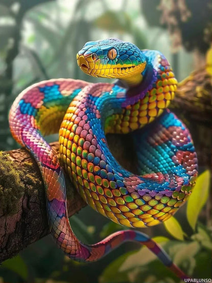 UPABLUNSO Diamond Painting Kits Painted Snake (12x16inch) Full Diamond Canvas DIY Sparkling Gemstone Art Painting, for Room Decor Home Decor Christmas Decor