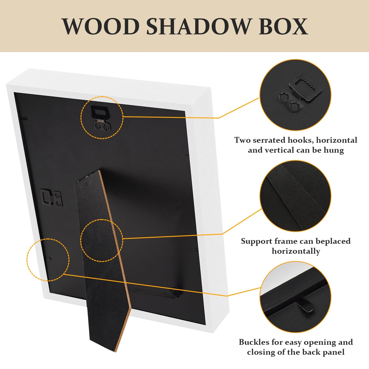Shadow Box Frame 8x10 - 3 Pack Wood Deep Shadowbox with Glass Shadow Boxes Display Cases Suitable for Photos, Dried Flowers, Handicrafts Picture Frames for Wall (White)