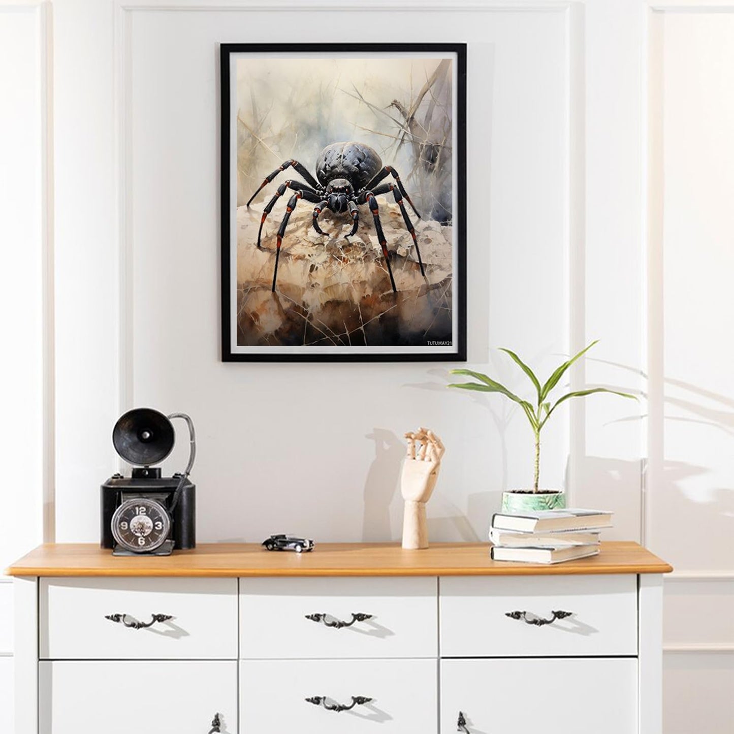 TUTUMAY21 Spider 5D Diamond Art Painting Kit with Round Full Diamond Art for Beginners Cross Stitch Gem Wall Art Home Decor 30x40cm