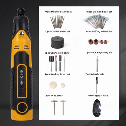 MDBTTOOLS 3.6V Cordless Rotary Tool Kit, 55-Piece Mini Grinder Set with Diamond Burrs, Cut-Off Wheels, Sanding Drums for Engraving, Polishing, Cutting, Resin Crafts