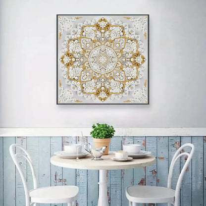 GEMFAMILY 5D Diamond Painting Kits for Adults,DIY Special Shaped Diamond Art Kit for Mandala,Pearl Diamond Dots Painting Crystal Rhinestone Gem Art for Home Wall Decor 11.8 X 11.8 Inch