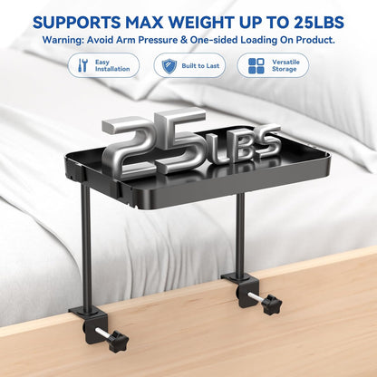 2 Bedside Shelf Bunk Bed Shelf for Top Bunk Clip on Bedside Table Tray Loft Nightstand Attachable Bedside Table Cup