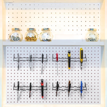 Hanaive 4 Pieces Pegboard Pliers Holder, Holds 11 Plier Per Rack, Steel Pegboard Hooks Pliers Peg Board Organizer Accessories Organizer for Workbench Garage Tool Shed Craft Room(Black)