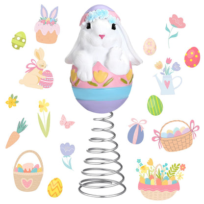 Zomiboo Easter Bunny Miniature Tree Topper Ornaments Easter Tree Topper Decorations 4 Inches Mini Bunny Ornaments for Holiday Spring Trees Party Supplies Home Decor