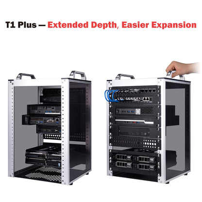 GeeekPi 8U Server Rack Cabinet, DeskPi RackMate T1 Plus,10 inch Network Rack for Servers, Network, A/V Equipment, 10.23inch/260mm Depth (Silver)