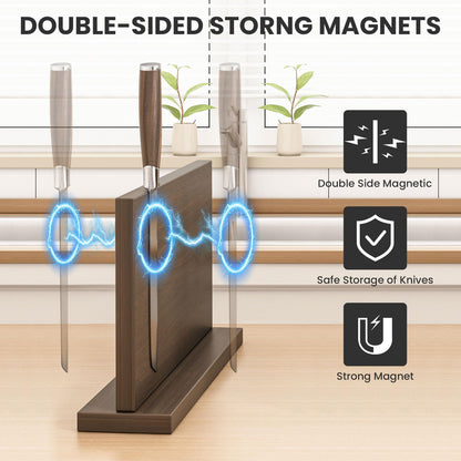 THMINS Extra Large Magnetic Knife Holder, 16 x 9 Inches Double-Sided Magnetic Knife Block Universal Multi-function Display Rack for Kitchen Counter (Dark Gray)