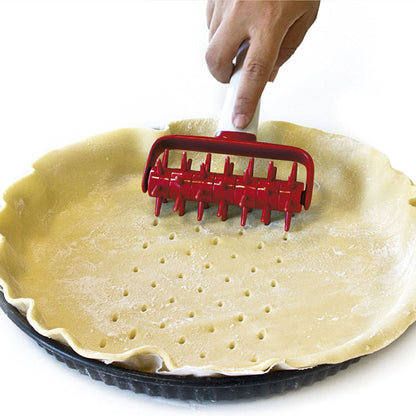 4 pcs Pizza Tools Set incl Dough Cutter Roller Docker and Pizza Cutter Wheel, Pastry Pizza Pie Roller Rolling Pins and Time-Saver Pizza Dough Docker (4 pcs)