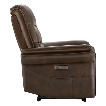 KISLOT Power Recliner Chair with Adjustable Headrest and Footrest, Dual Motor Leather Reclining Chair with USB/Type-C Charging, Zero Gravity Modern Electric Recliner for Adults Living Room Bedroom