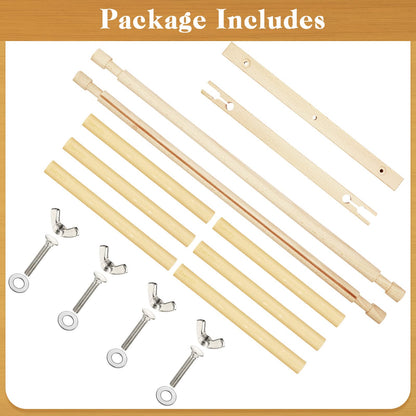 Yookeer 33 x 12 Inch Scroll Frame for Cross Stitch Needlepoint Embroidery Scroll Wood Needlework Frame Quilting Hoop Stand Stitching Needlepoint Holder for Sewing