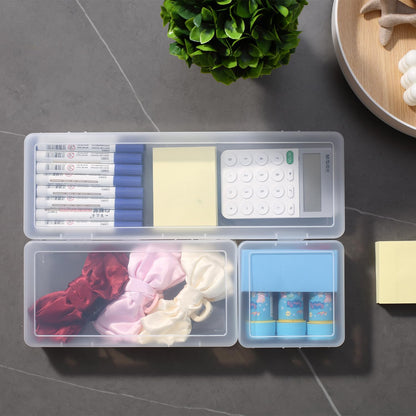 novelinks Plastic Clear Storage Containers for Organizing, Craft Storage Organizers and Stackable Storage Bins with Lids for Pencil Box, Bead, Cookie Cutter, Board Game (18 Pack Small)