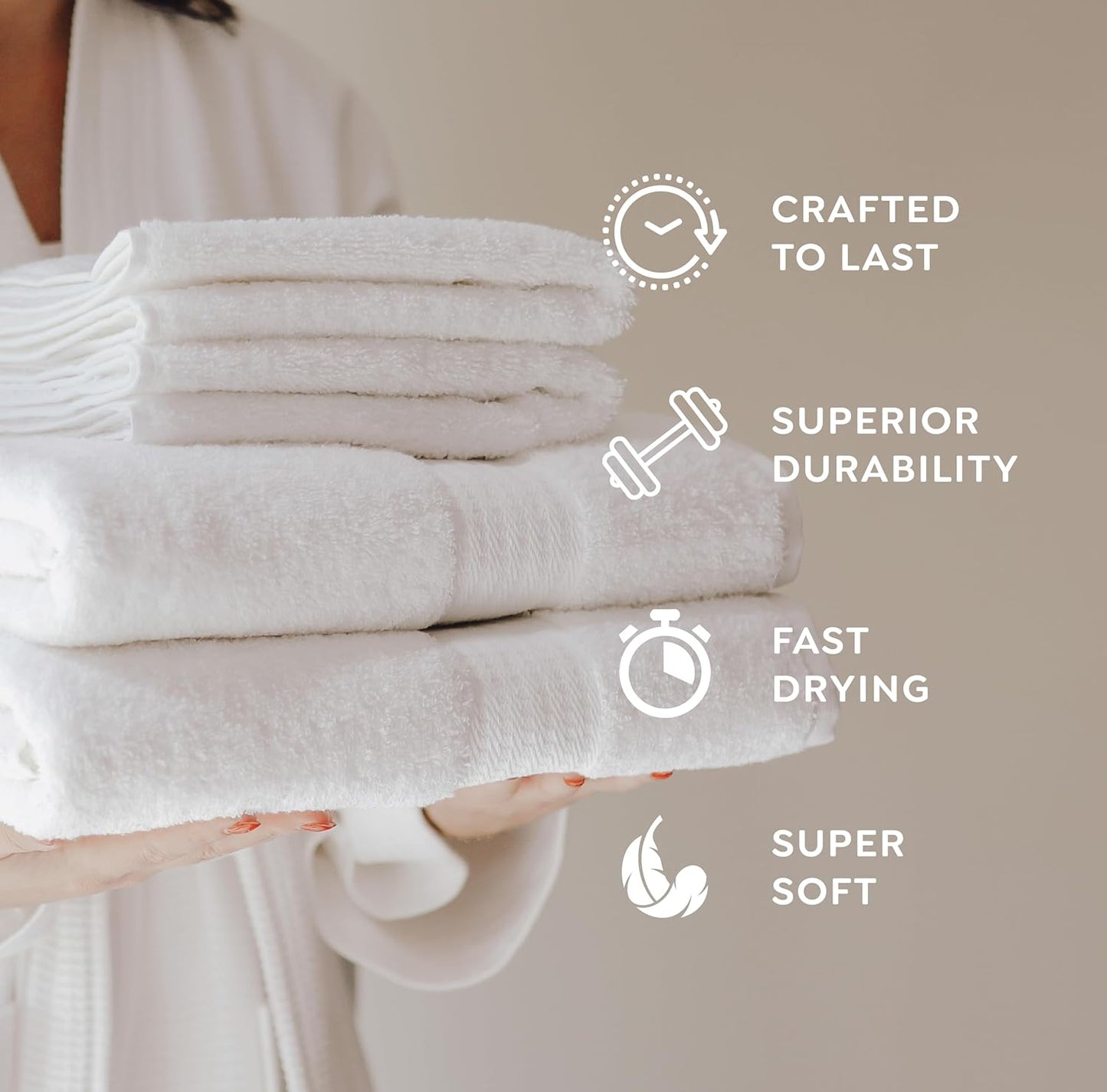 1888 6 600 Set, 2 2 2 Mills Piece GSM Luxury Towel Bath Towels, Hand Towels and Washcloths, Premium Cotton Blend, Super