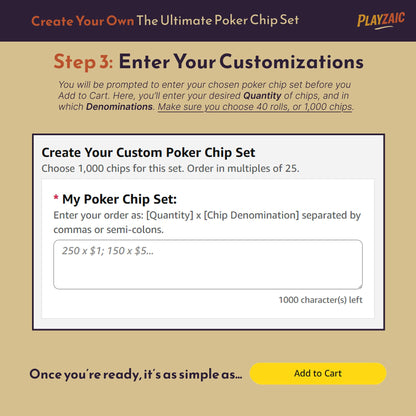 Pick Your Chips | The Ultimate Poker Chip Set in Case | 14-gram Heavy Clay Composite | Custom Build Your Casino Chips for Tournament or Cash Game, Texas Holdem or Blackjack (1,000-count Acrylic)