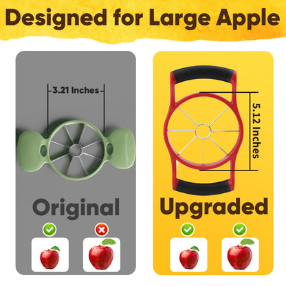 Newness 5.12 Inch Large Apple Slicer, Cut 8 Slices All the Way Through, HEAVY - DUTY Stainless Steel Apple Corer & Slicer for Fruits & Vegetables - Dishwasher Safe