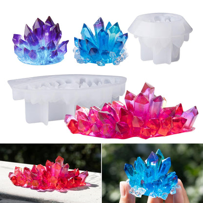 LET'S RESIN Crystal Cluster Resin Molds, Large and Small Size Crystal Shape Silicone Molds for Resin, Quartz Epoxy Resin Molds for Resin Crafts, DIY Crystal Heal Stone, Home Craft Decor