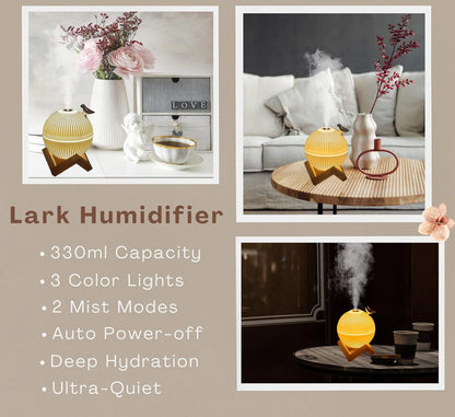 Lark Mini Humidifier - Portable Air Humidifier with USB for Bedroom, Desk, Plants & Baby Nursery, Auto Shut-Off