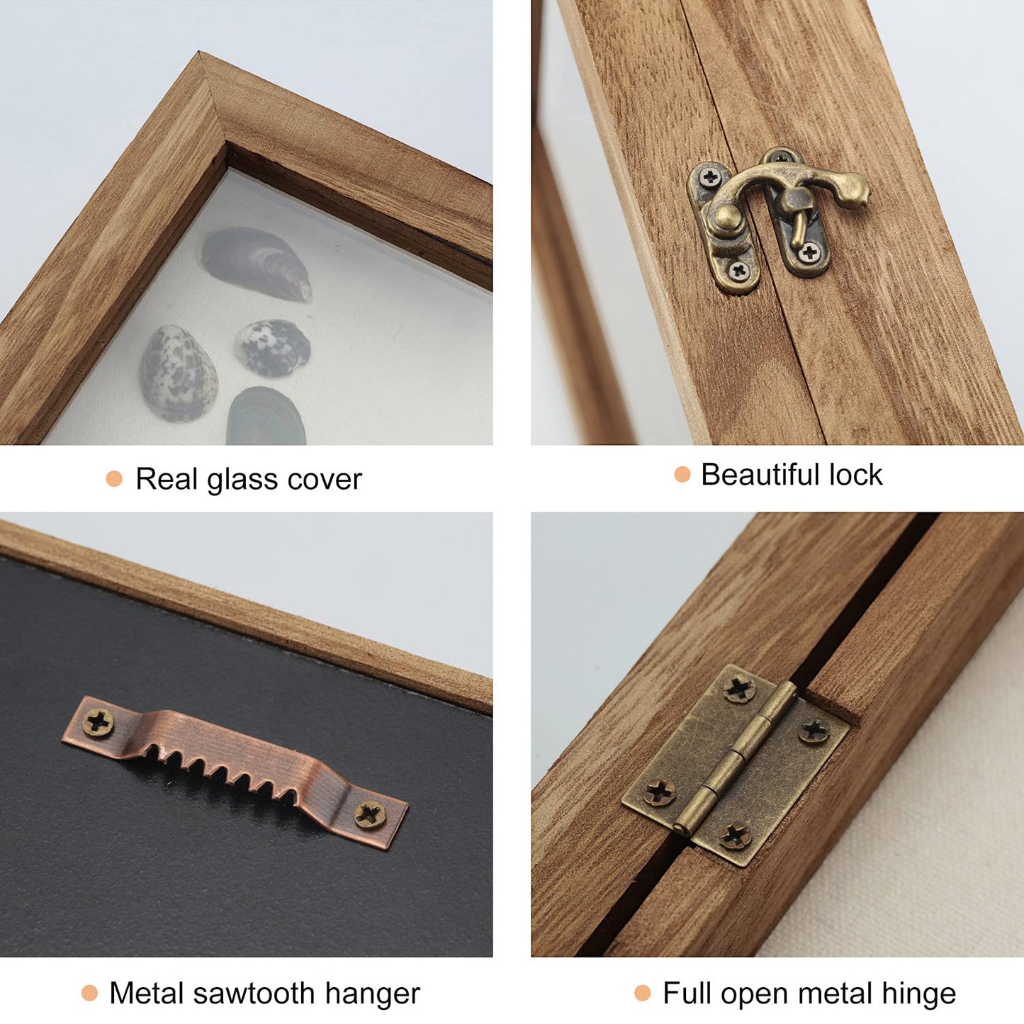 TJ.MOREE Shadow Box Frame 8 x 10 Shadowbox Display Case Picture Frame with Linen Back Memorabilia Bouquet Medals Military Photos Memory Box