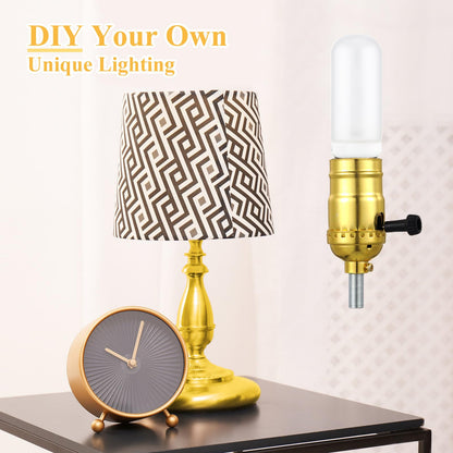 Honoson 2 Sets Lamp Repair Kit Table Rewire Lamp Parts with 3 Way Socket Matching Cord and Essential Hardware Wiring Kit for Table Floor DIY Design Repair Light Do It Yourself(Golden)