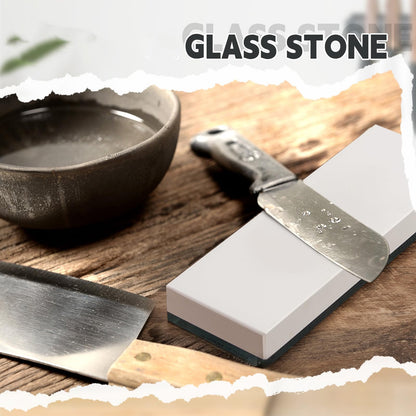 WILLBOND 15000# Whetstone Knife Sharpening Stone Glass Sharpening Stone 2 3/4" W x 8 3/4" L Whetstone Grit Single Side 0.2" Thick Wet Honing Knife Sharpener Oilstone for Kitchen