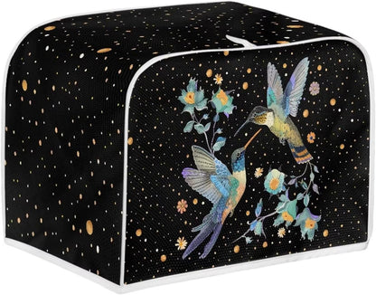 Toaster Cover for 2 Slice Bread Toaster Oven, Waterproof Dustproof Cover for Kitchen Accessories, Birds Floral Print