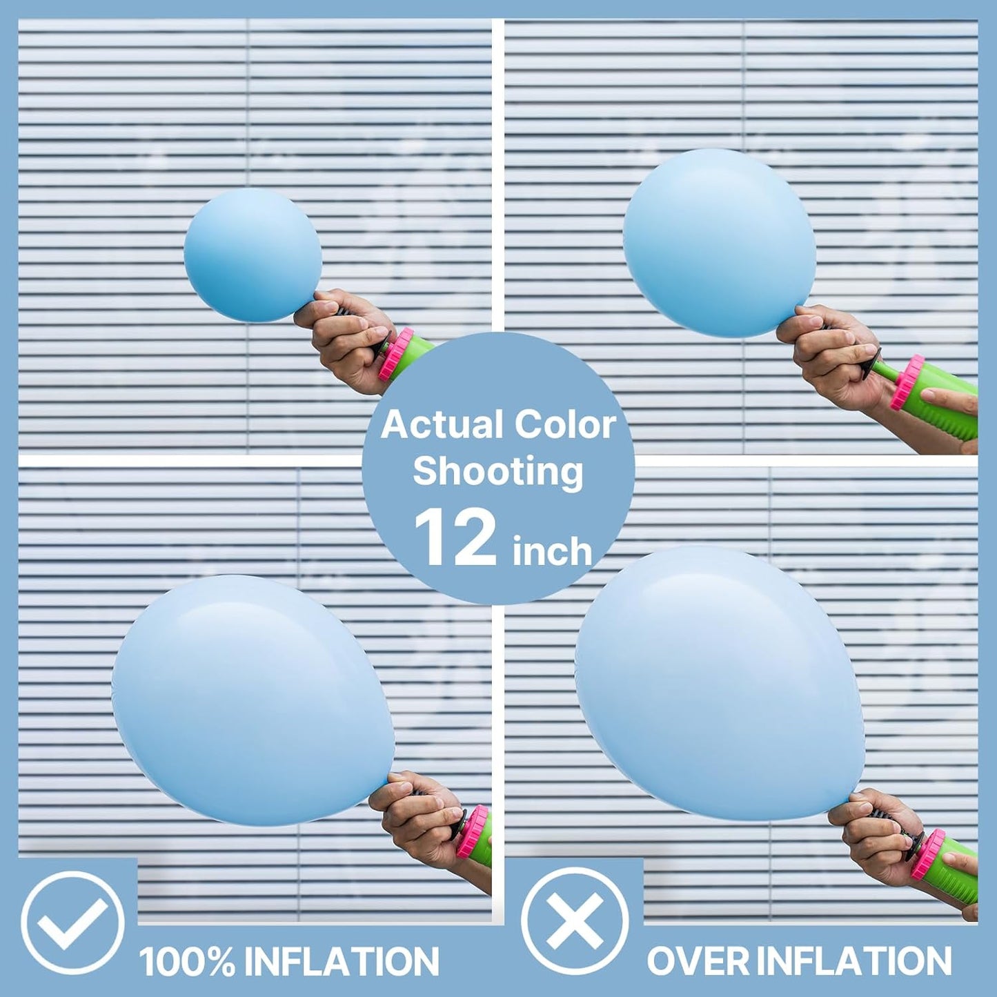 PartyWoo Light Blue Balloon Arch Kit - 120pcs in 18", 12", 10", 5" Sizes for Baby Shower & Birthday Decor