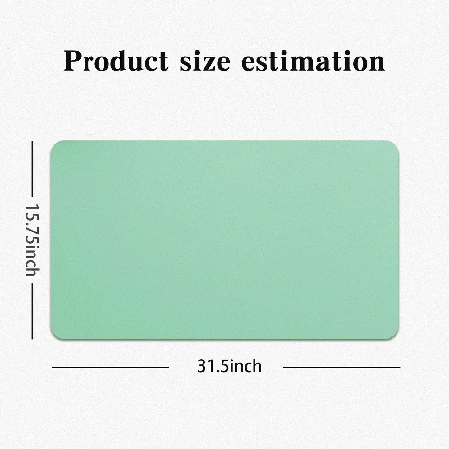 Reversible Silicone Table Mat - 2-in-1 Desk Pad & Silicone Craft Mat Eye-Care Green Painting Mat & Blue Leather Desk Mat，Waterproof Washable Art Mat for Drawing, Clay, Crafts（80 * 40CM）