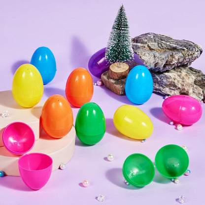 3.15" 150PCS JOYIN Easter Eggs, Large Fillable Plastic Eggs Empty Colorful Bright Eggshells with Hinge for Easter Hunt